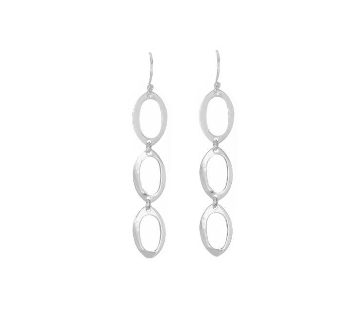 A photo of the Oval Drops Sterling Silver Earrings product