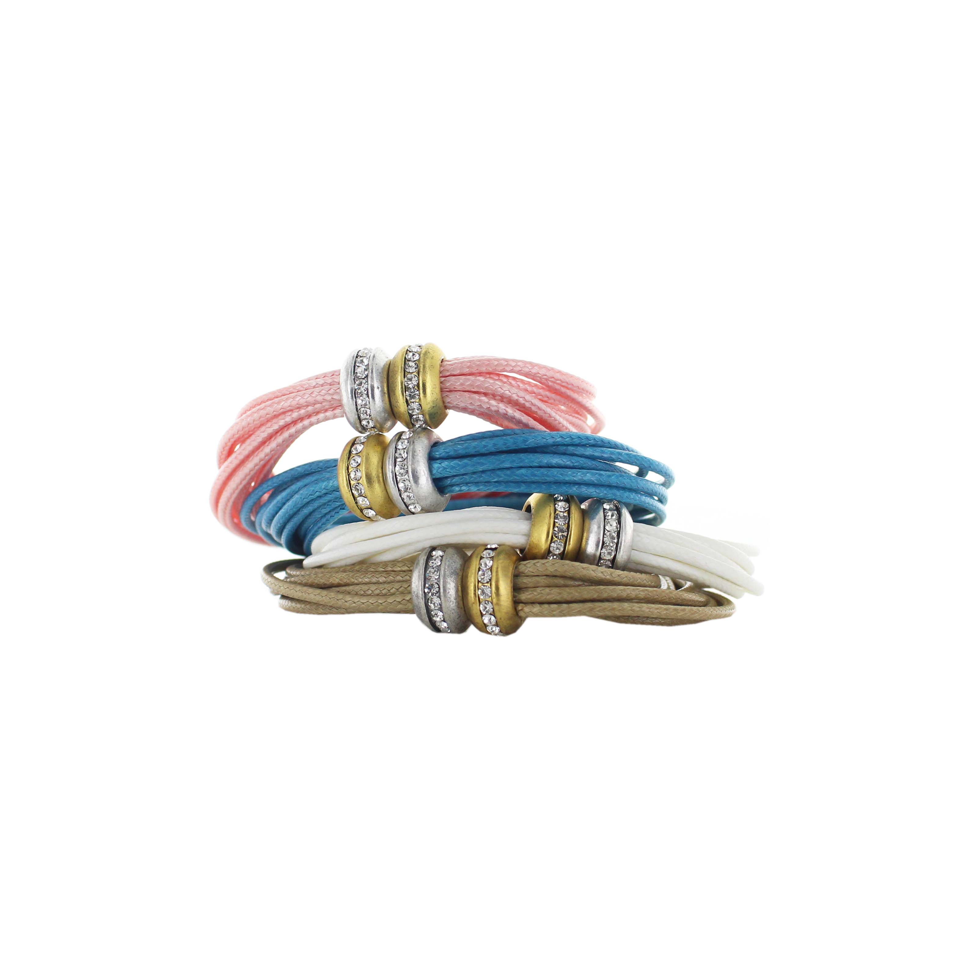 Mixed Metal Triple Strand Magnetic Bracelet