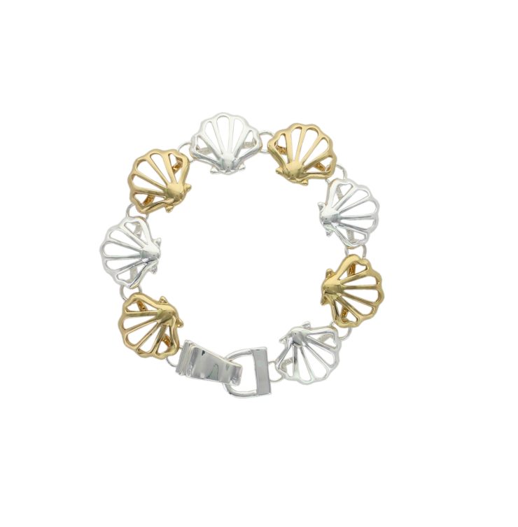 A photo of the Silver & Gold Scallop Shell Bracelet product
