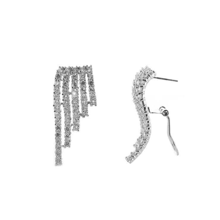 A photo of the Rhinestone Waterfall Earrings product