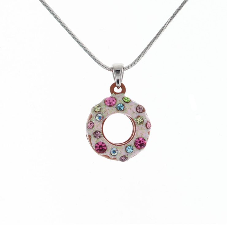 A photo of the Sparkly Donut Necklace product