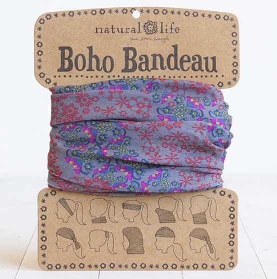 A photo of the Gray Red and Blue Boho Bandeau product