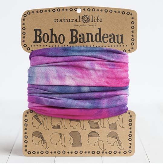 A photo of the Pink, White and Blue Boho Bandeau product