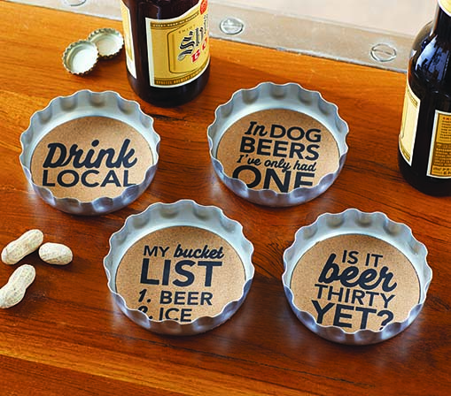 A photo of the Beer Bottle Coasters Set product