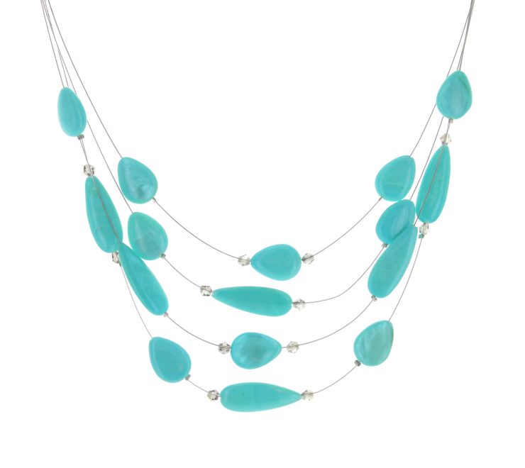 A photo of the Turquoise Wire Necklace product