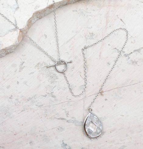 A photo of the Long Crystal Necklace product