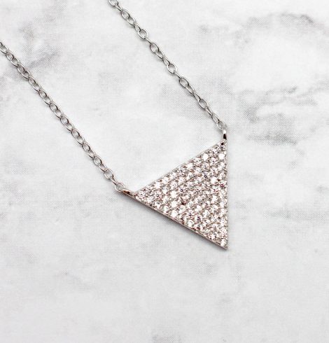 A photo of the Triangles and Troubles Necklace product