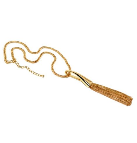 A photo of the Gold Chain Tassel Necklace product