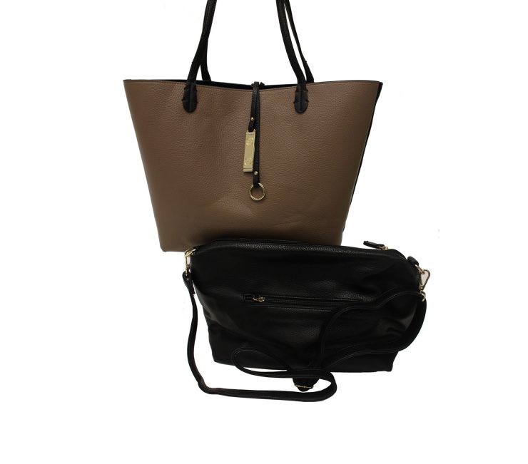 A photo of the Black & Kaki Reversible Tote product