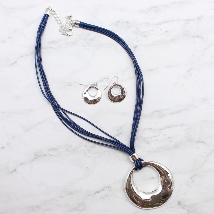A photo of the Silver Hoop Cord Necklace product