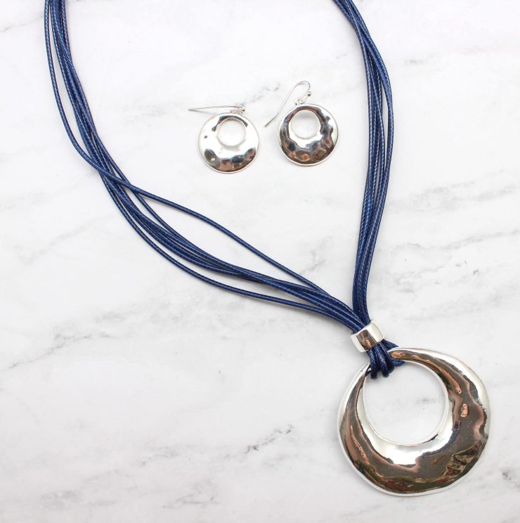 A photo of the Silver Hoop Cord Necklace product