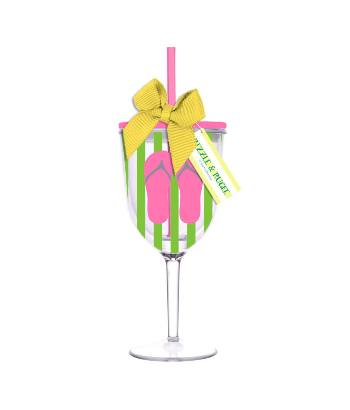 A photo of the Beach Flip Flop Wine Glass product