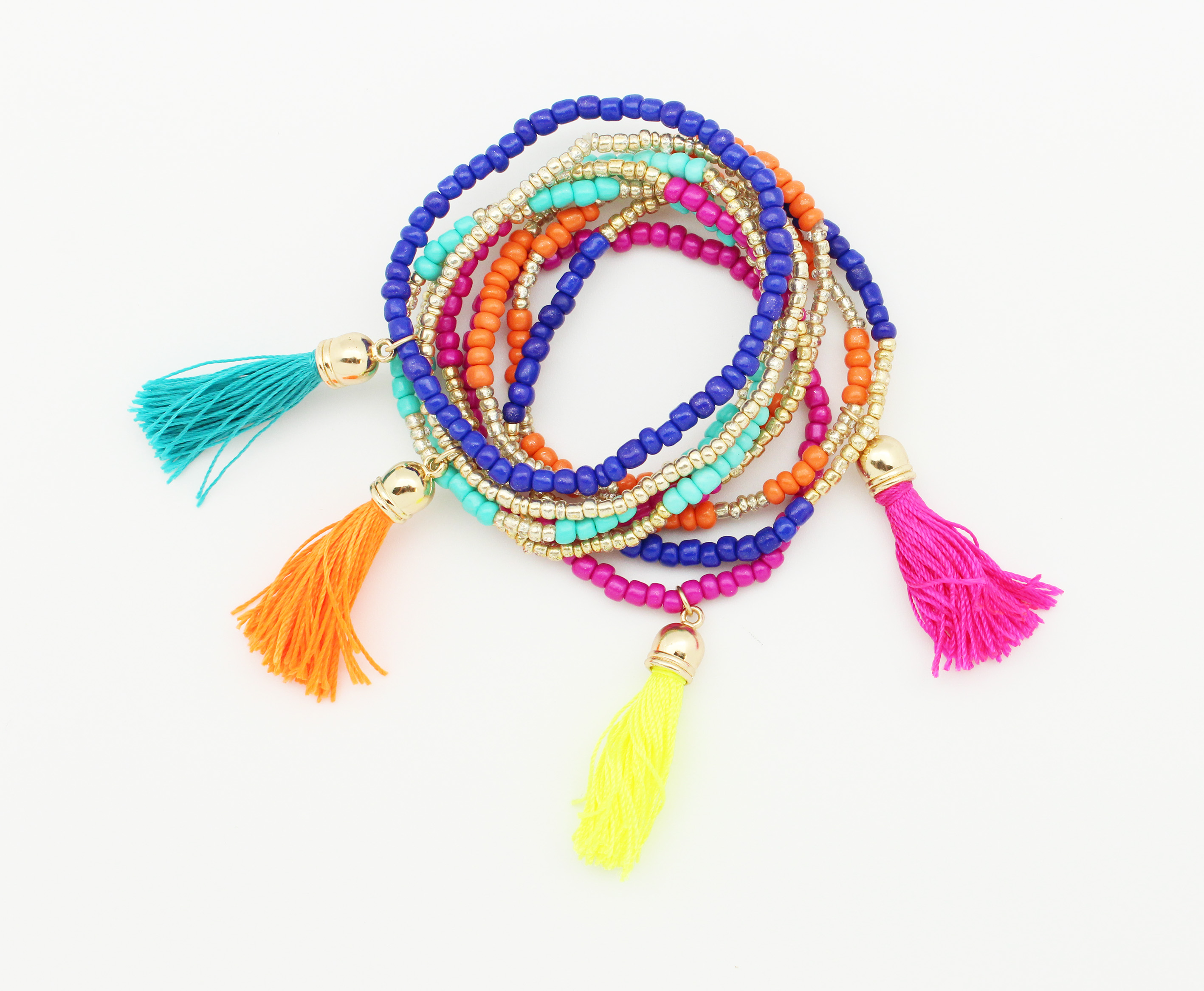 Multicolor Tassels & Beads Bracelet Best of Everything Online Shopping