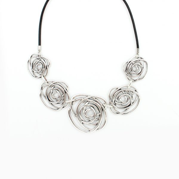 Roses Are Silver Necklace - Best of Everything | Online Shopping