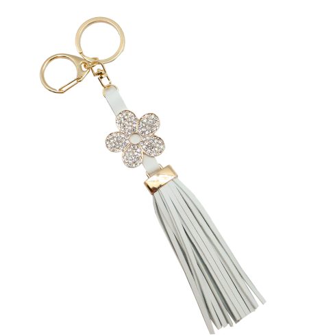 A photo of the Long Leather Tassel Keychain product