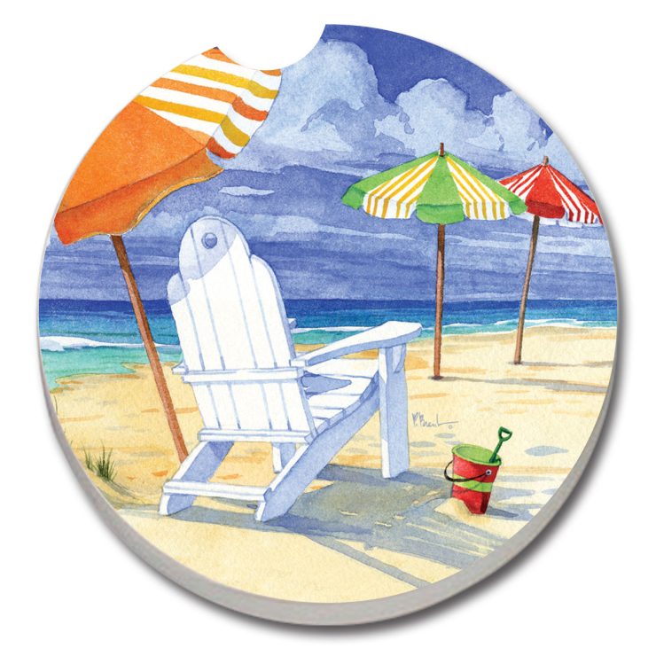 A photo of the Beach Umbrellas Car Coaster product