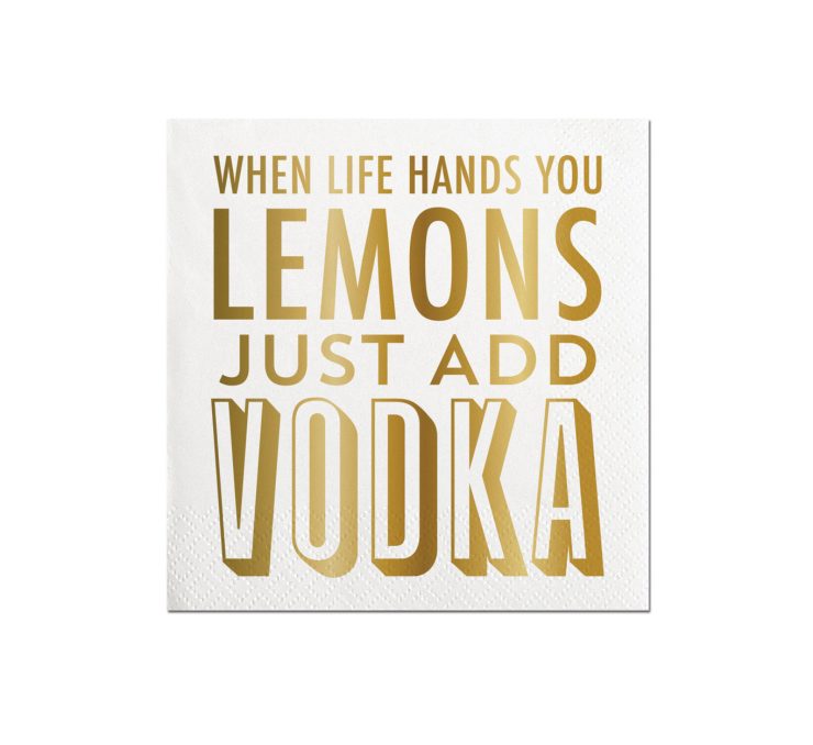 A photo of the Lemons & Vodka Beverage Napkin product