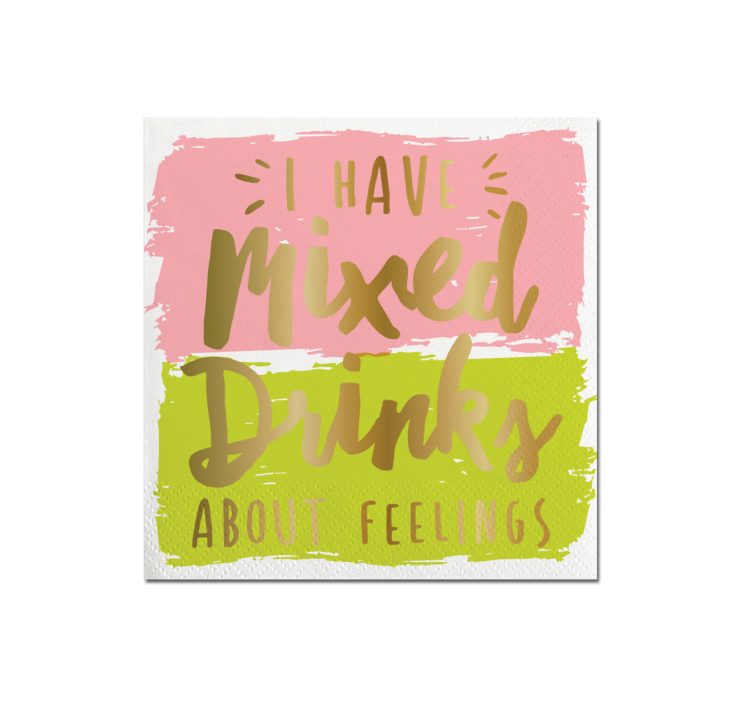 A photo of the "I Have Mixed Drinks About Feelings" Beverage Napkins product
