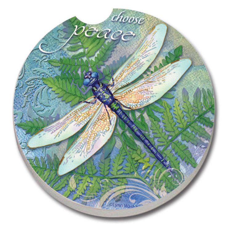 A photo of the Dragonfly Inspiration Car Coaster product