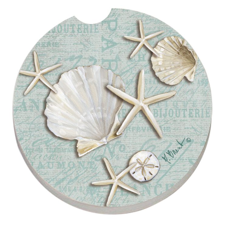 A photo of the Linen Shells Car Coaster product