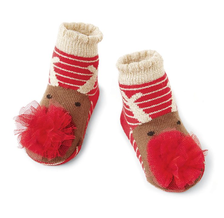 A photo of the Reindeer Puff Socks product