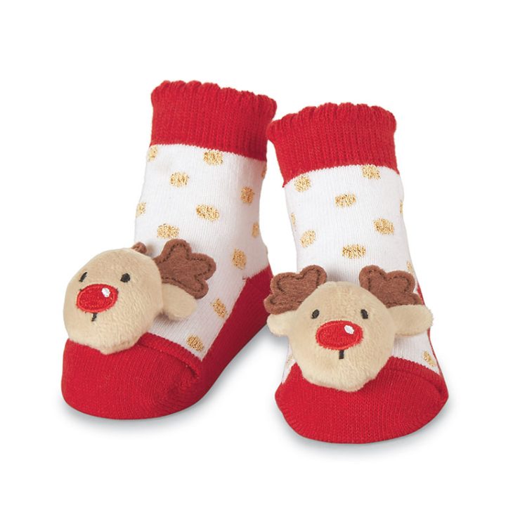 A photo of the Reindeer Rattle Toe Socks product