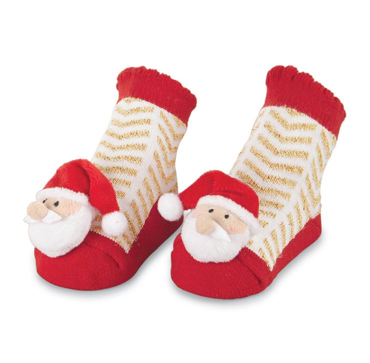 A photo of the Santa Holiday Rattle Toe Socks product