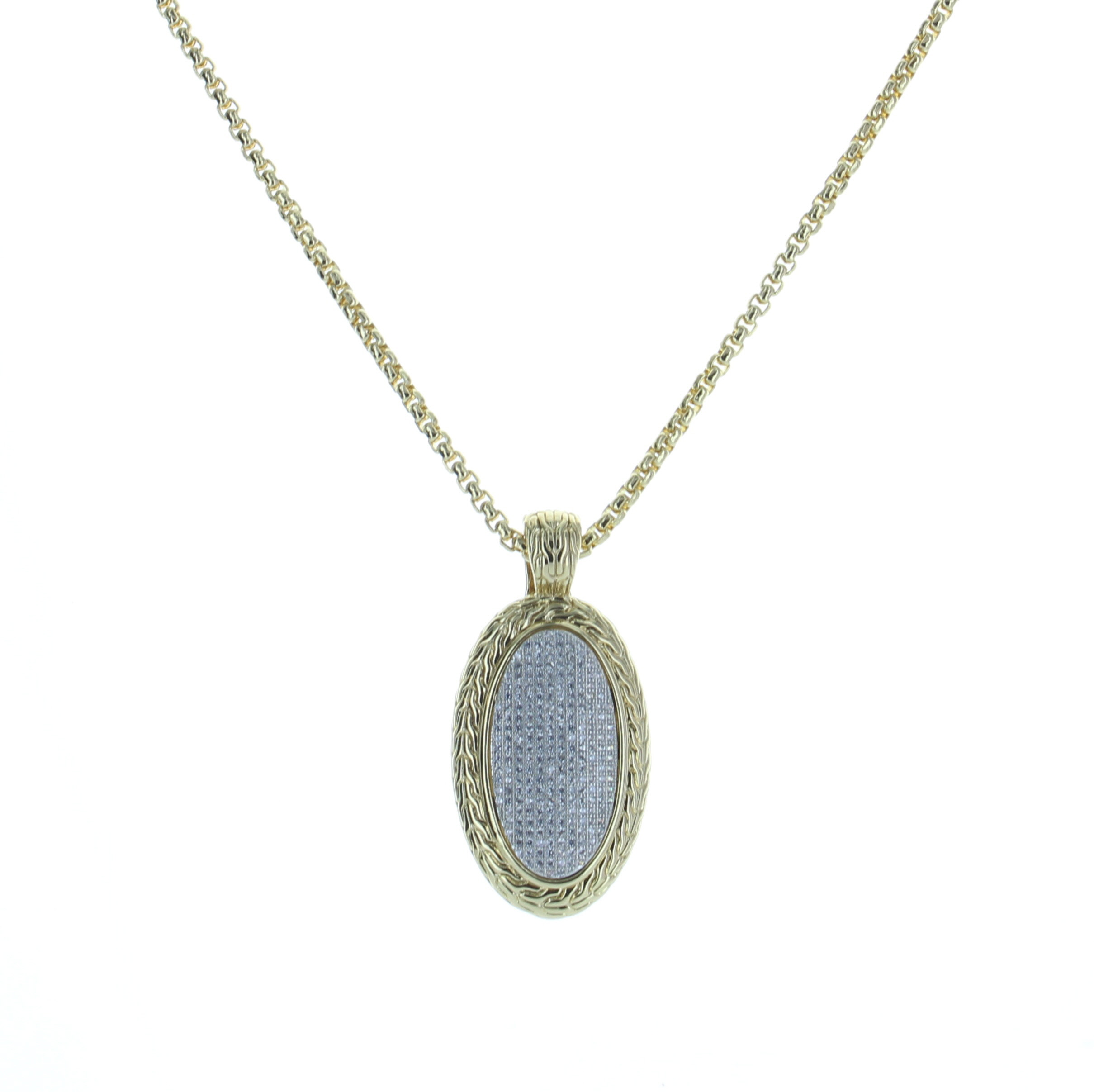 Pave Pendant On Crystal Necklace