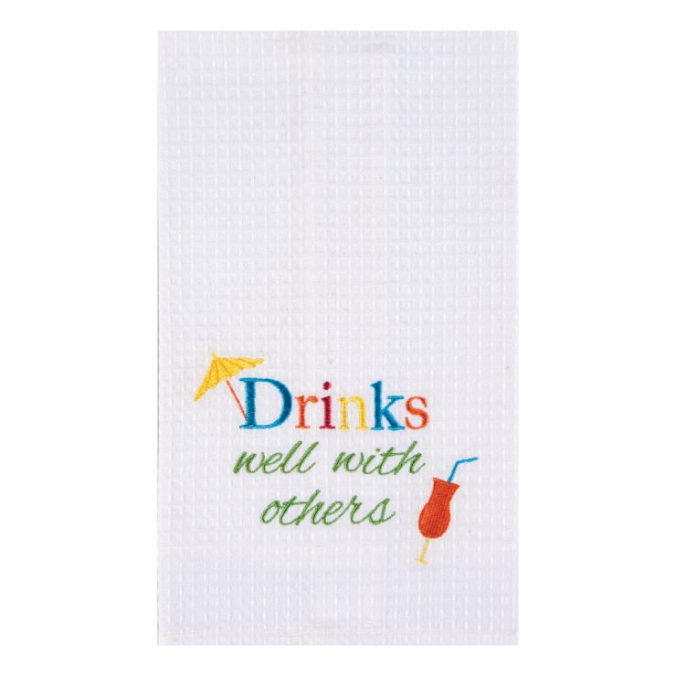 A photo of the " Drinks Well With Others" Kitchen Towels product