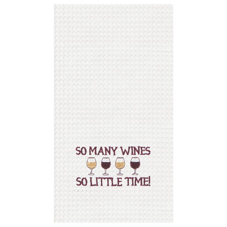 A photo of the "So Many Wines, So Little Time" Kitchen Towel product