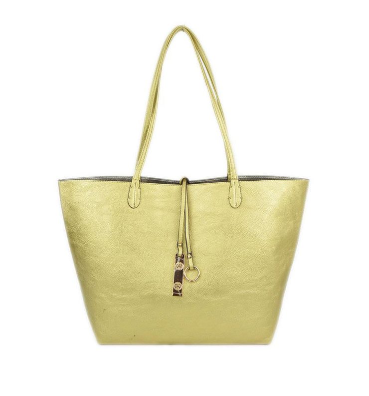 A photo of the Gold & Silver Reversible Tote product