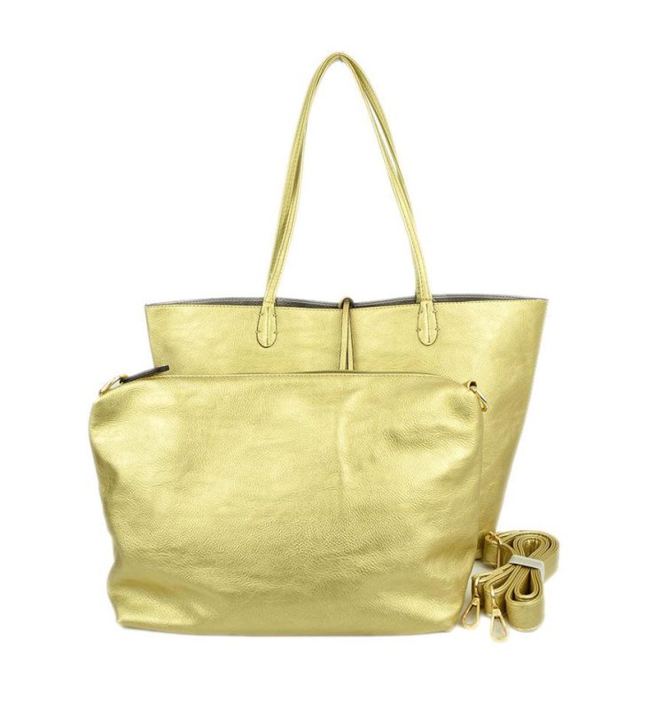 A photo of the Gold & Silver Reversible Tote product