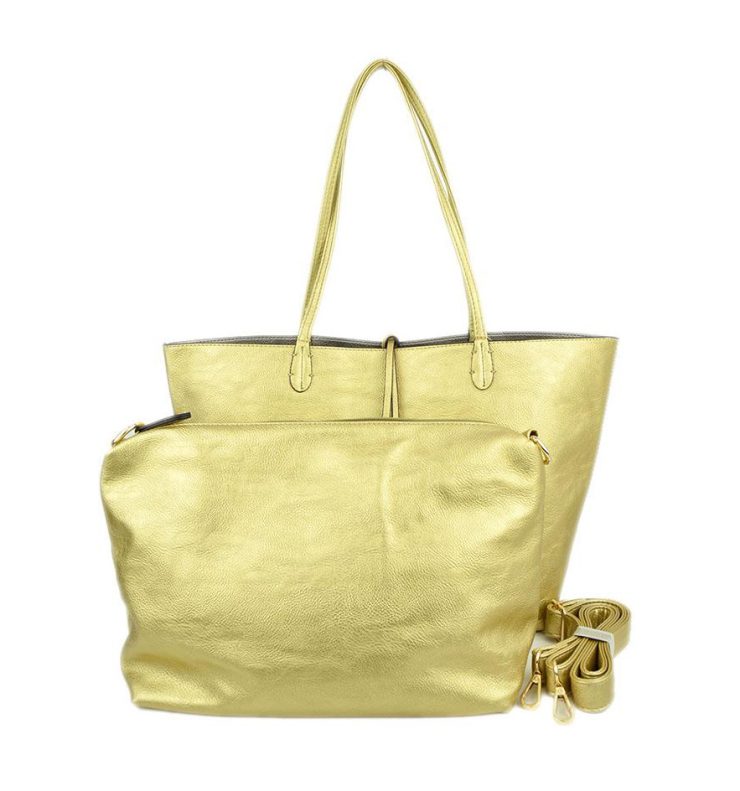 A photo of the Gold & Silver Reversible Tote product