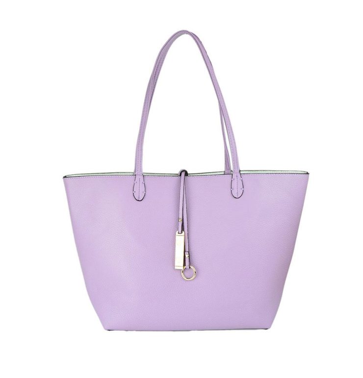 A photo of the Light Purple & White Reversible Tote product