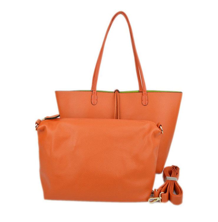 A photo of the Orange & Green Reversible Tote product
