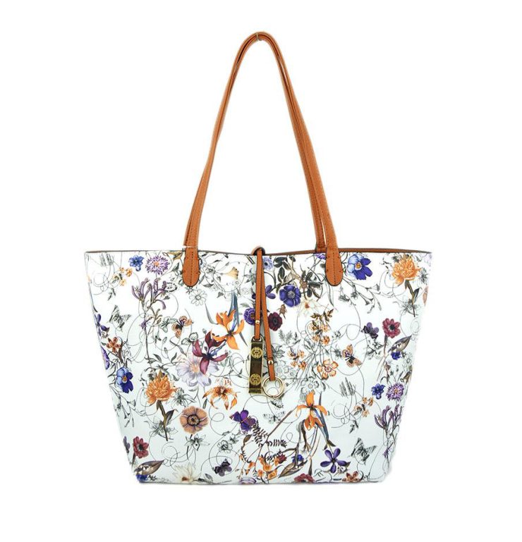 A photo of the Tropical Garden & Camel Reversible Tote product