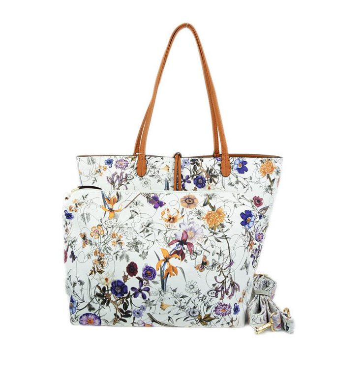 A photo of the Tropical Garden & Camel Reversible Tote product