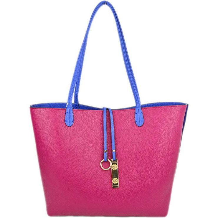 A photo of the Royal Blue & Fuchsia Reversible Tote product