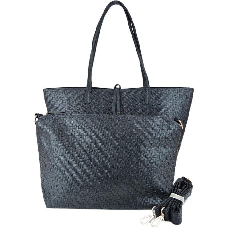 A photo of the Black Texture Reversible Tote product