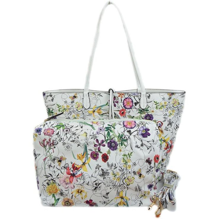 A photo of the Tropical Garden & White Reversible Tote product