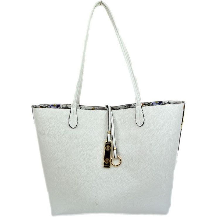 A photo of the Tropical Garden & White Reversible Tote product