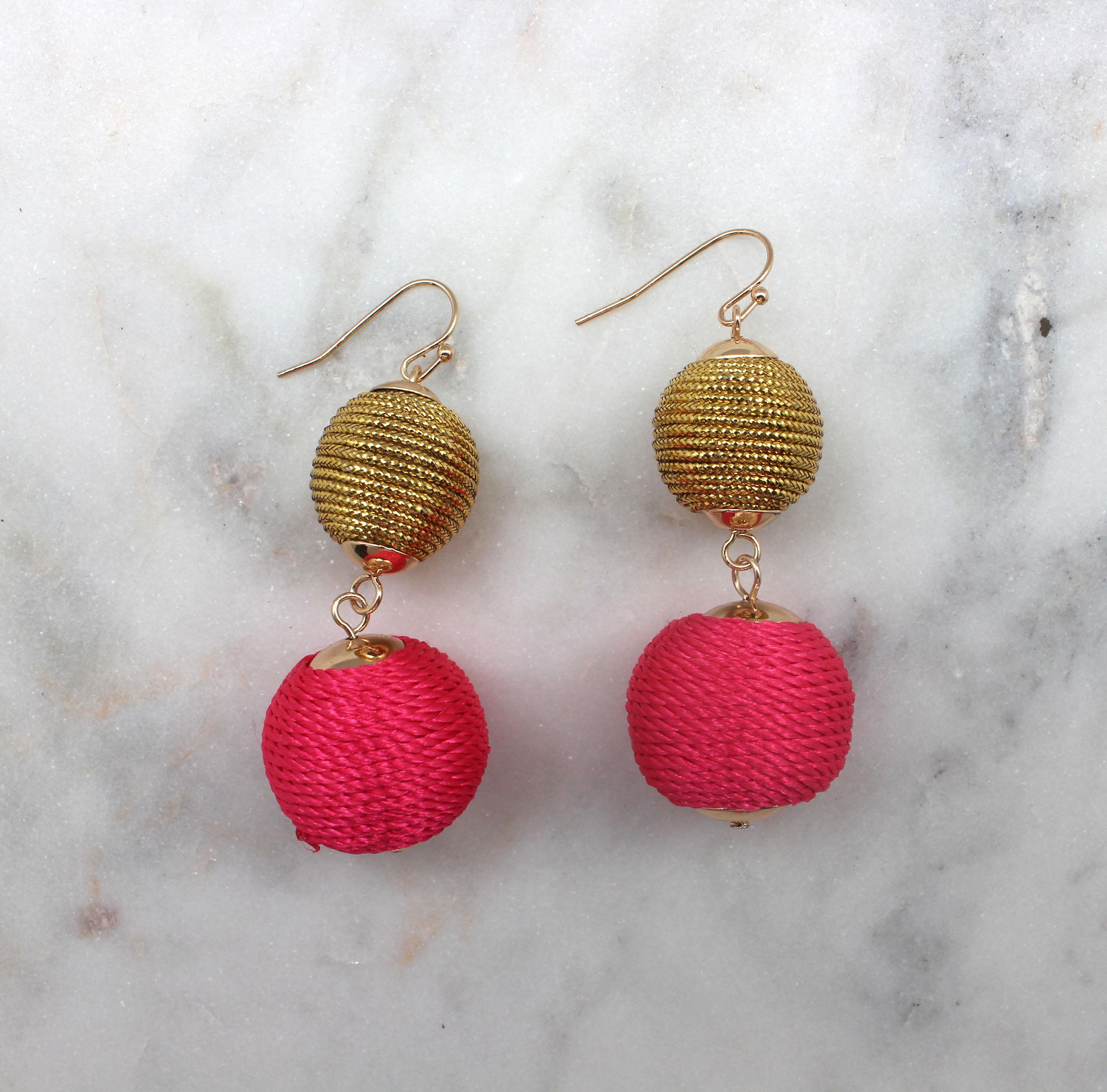 Two Tone Thread Ball Earrings Best of Everything Online Shopping