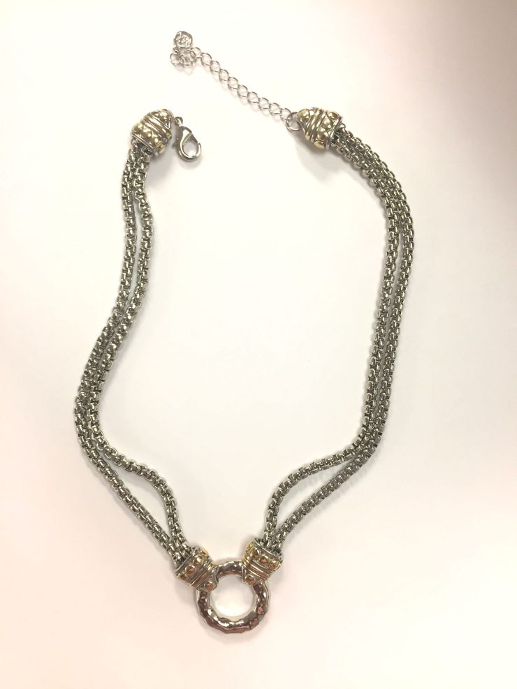 A photo of the Double Chain Hoop Necklace product