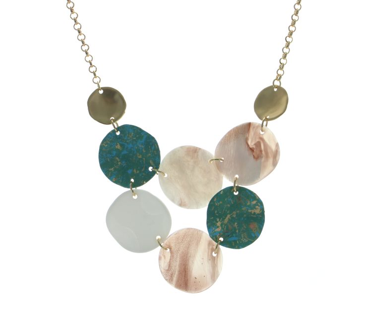 A photo of the Crystal Layers Necklace product