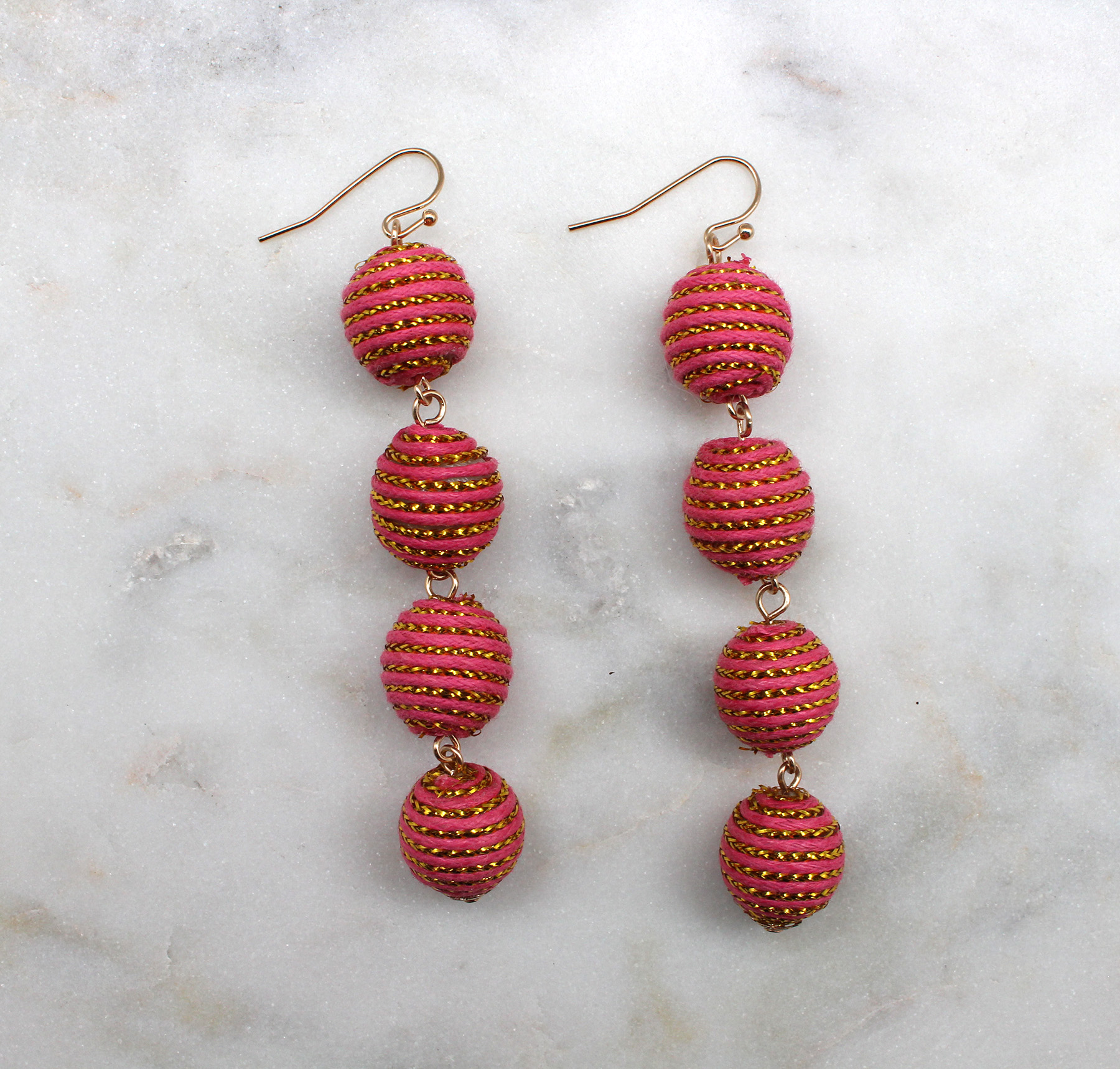 Shimmer Thread Wrap Ball Earrings Best of Everything Online Shopping