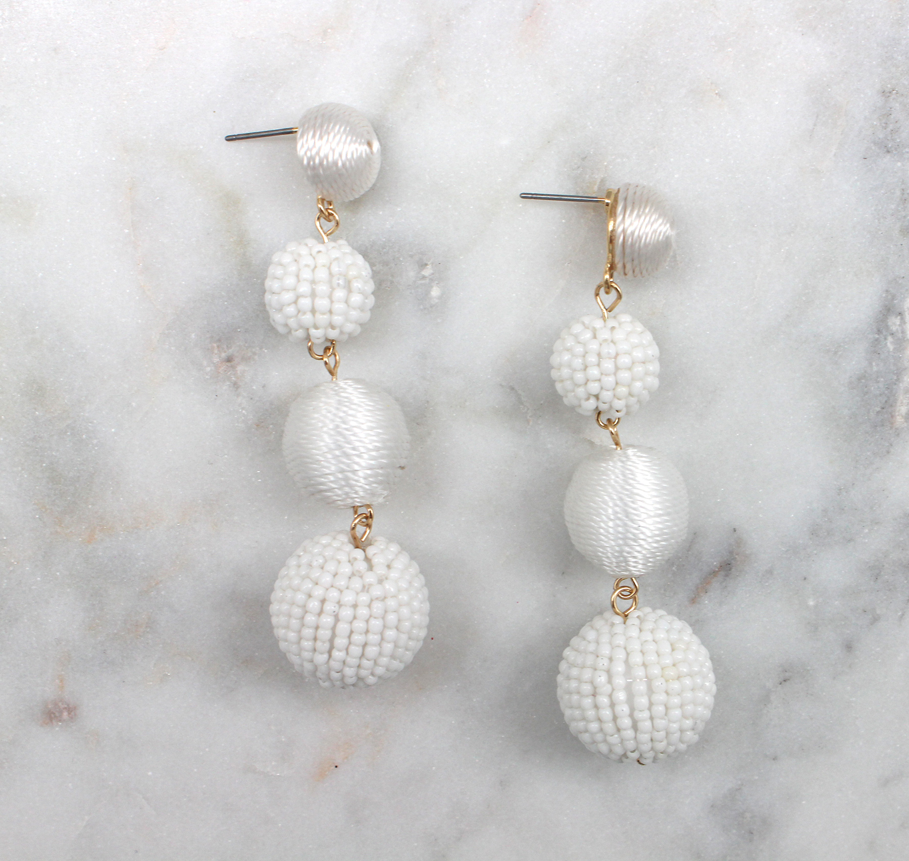 Seed & Thread Wrapped Ball Earrings (Medium) Best of Everything