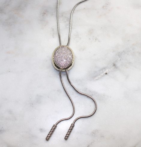 A photo of the Adjustable Oval Slide Necklace product