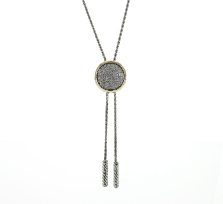 A photo of the Adjustable Circle Slide Neckalce product