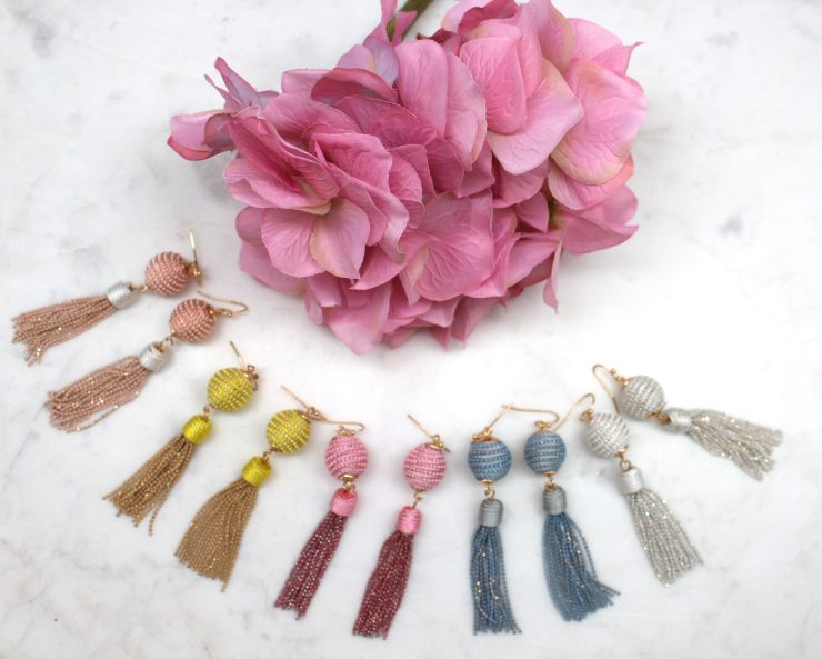 A photo of the Tantalizing Tassel Earrings product