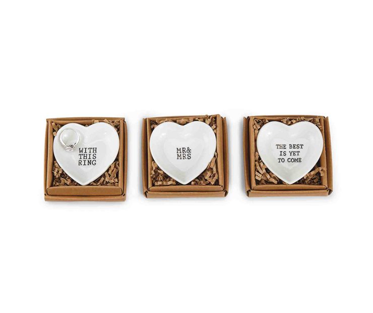 A photo of the Petite Ceramic Heart Shaped Ring Dishes product